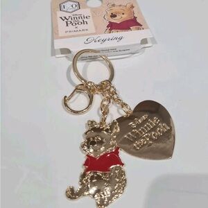 Primark Gold Winnie the Pooh Keyring with Red Shirt